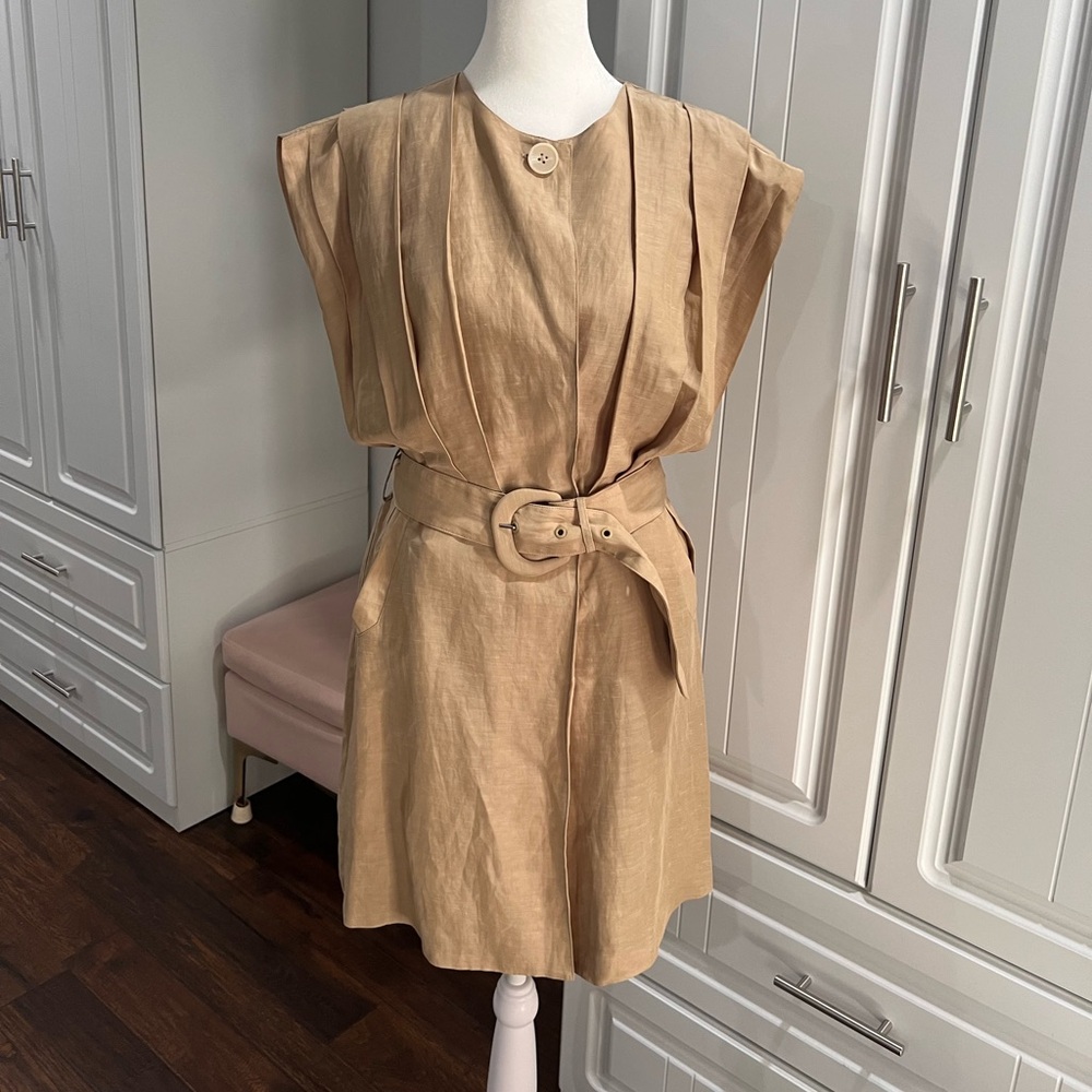 SIR the label Tan Sheath Dress with Dolman Sleeves and Crew Neck for Work
